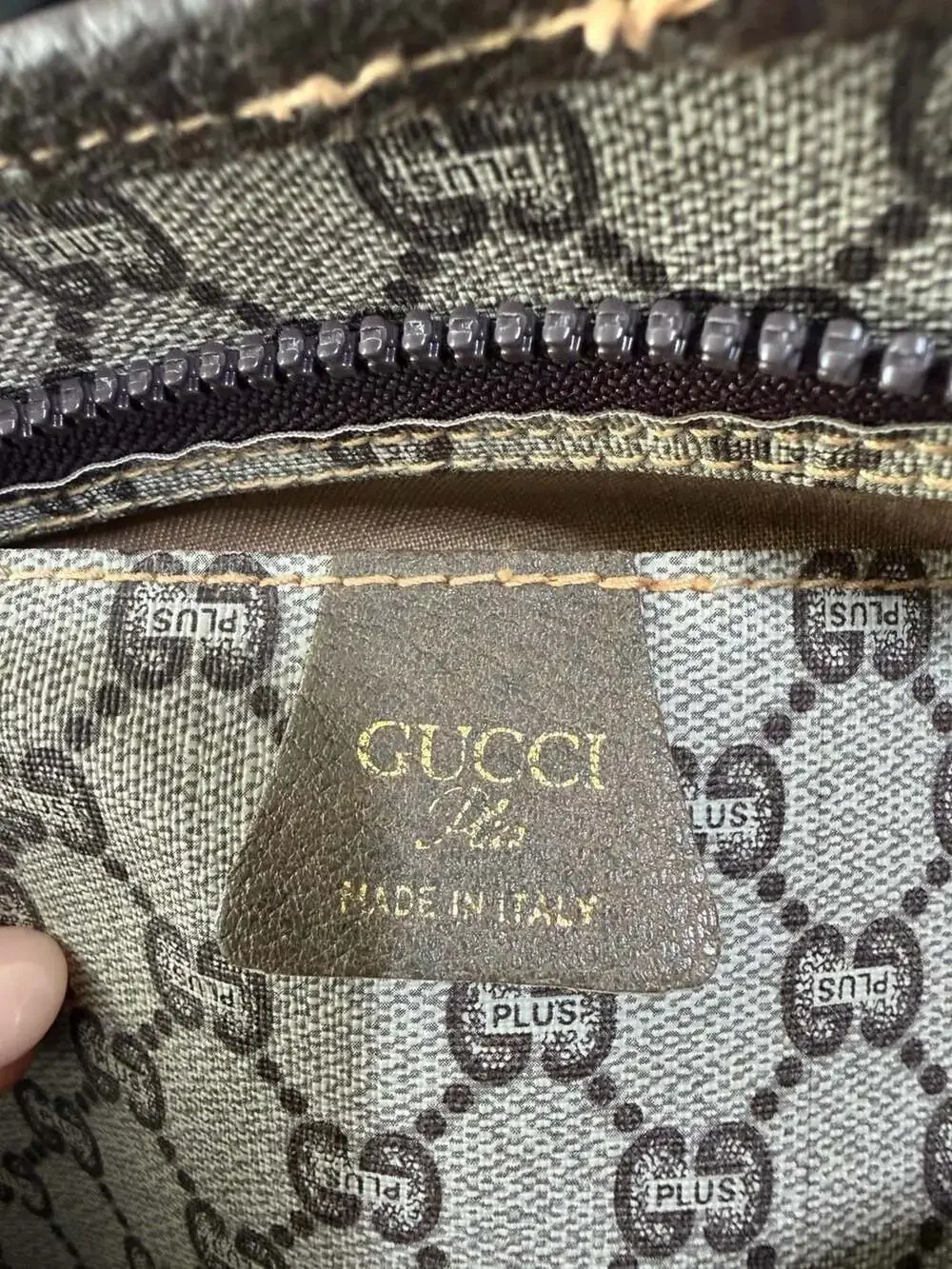Authentic Vintage Gucci Plus GG Monogram Sherry Line Web Tote Bag